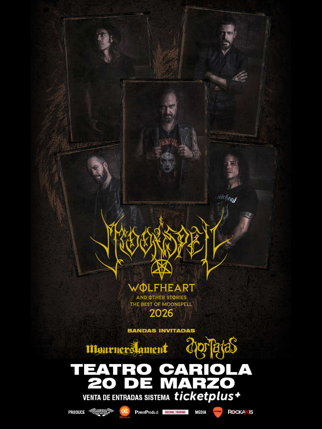 Moonspell en Chile: Se confirman bandas de apertura